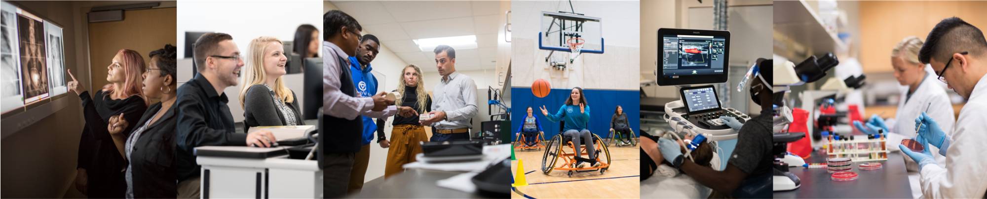 Images representing some of the programs within the School of Interdisciplinary Health.